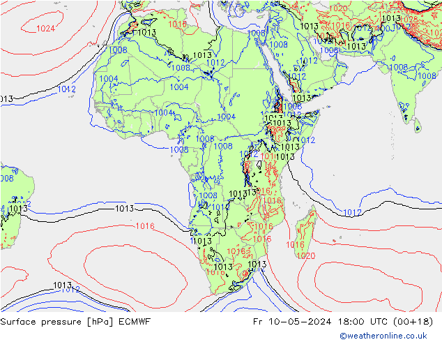 ciśnienie ECMWF pt. 10.05.2024 18 UTC