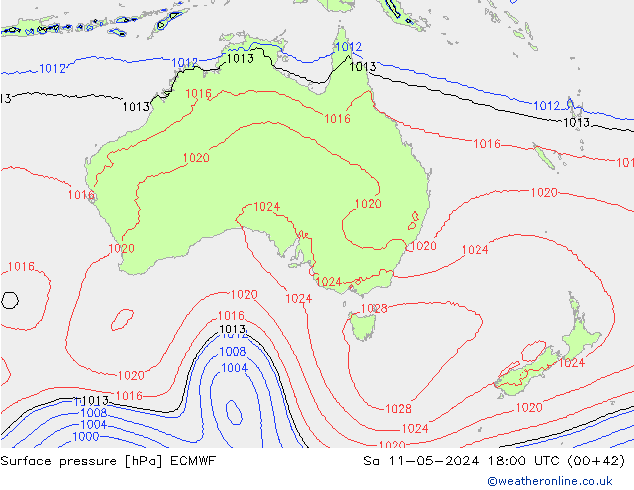 Luchtdruk (Grond) ECMWF za 11.05.2024 18 UTC