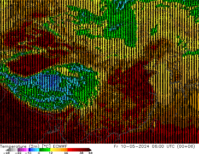 温度图 ECMWF 星期五 10.05.2024 06 UTC