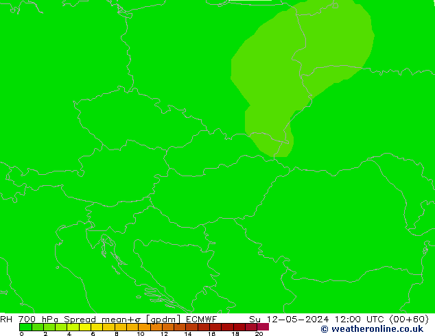 RH 700 hPa Spread ECMWF So 12.05.2024 12 UTC