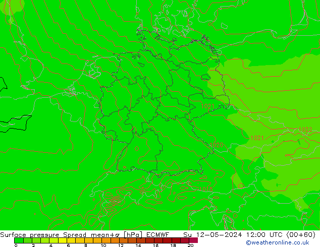 pression de l'air Spread ECMWF dim 12.05.2024 12 UTC