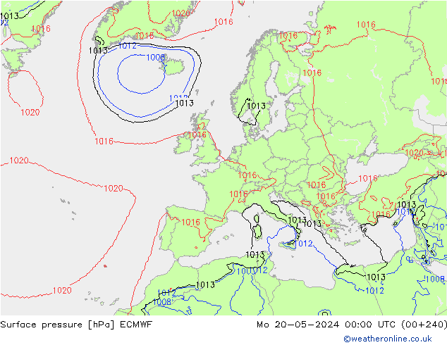 Surface pressure ECMWF Mo 20.05.2024 00 UTC