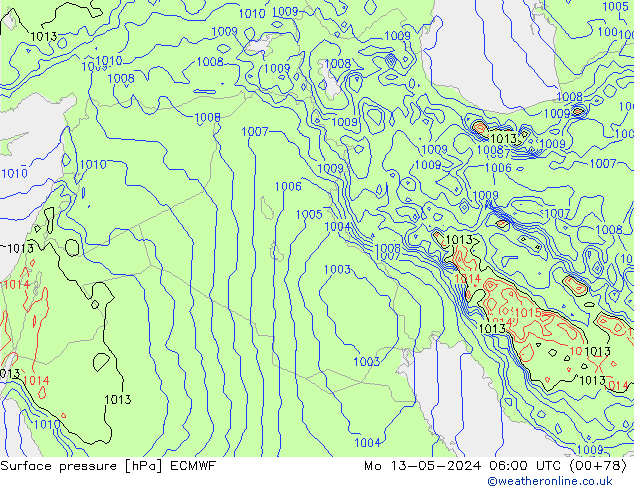ciśnienie ECMWF pon. 13.05.2024 06 UTC