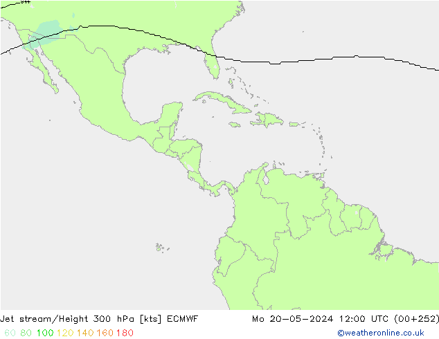 Jet stream/Height 300 hPa ECMWF Mo 20.05.2024 12 UTC