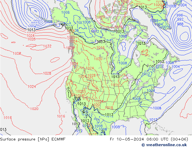 地面气压 ECMWF 星期五 10.05.2024 06 UTC