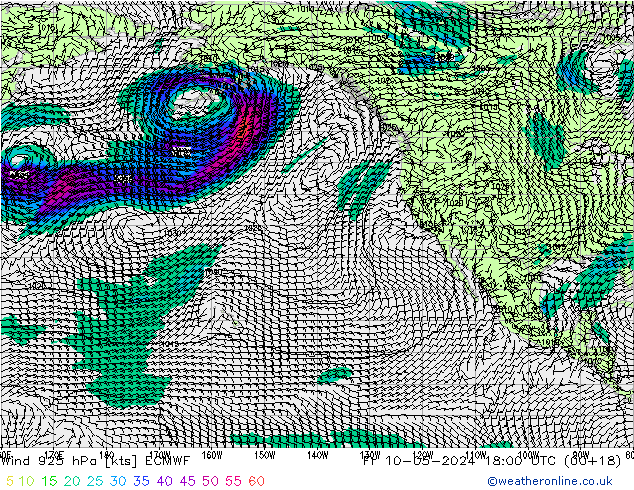 Vent 925 hPa ECMWF ven 10.05.2024 18 UTC