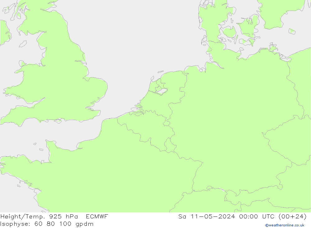Height/Temp. 925 hPa ECMWF so. 11.05.2024 00 UTC