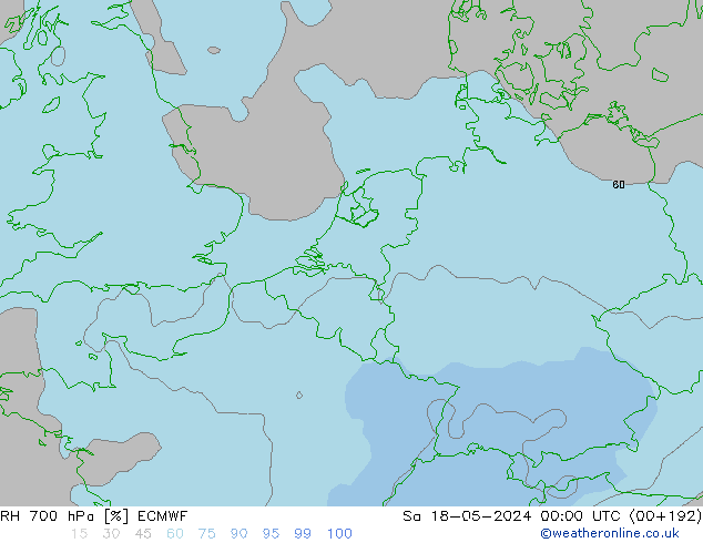 RH 700 hPa ECMWF Sa 18.05.2024 00 UTC