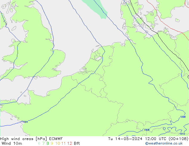 High wind areas ECMWF mar 14.05.2024 12 UTC