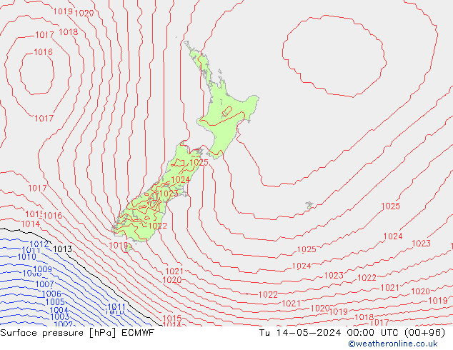 pression de l'air ECMWF mar 14.05.2024 00 UTC