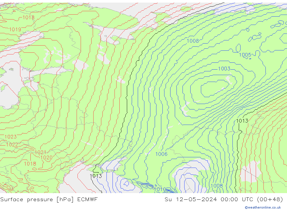 Bodendruck ECMWF So 12.05.2024 00 UTC