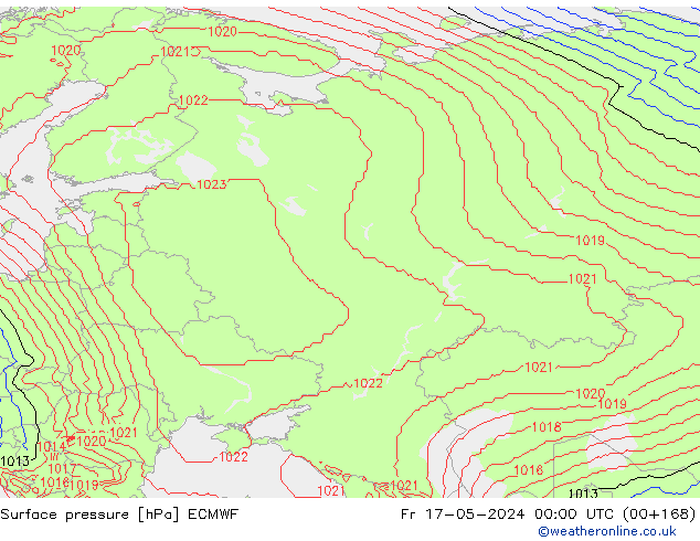 Luchtdruk (Grond) ECMWF vr 17.05.2024 00 UTC