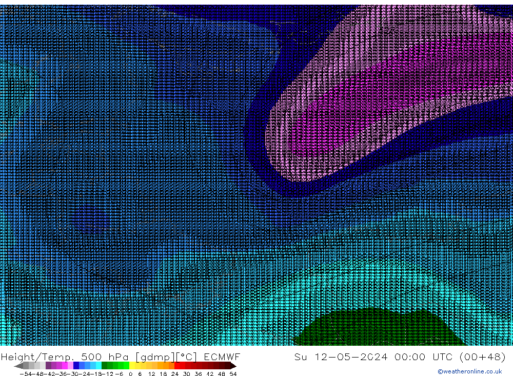 Height/Temp. 500 hPa ECMWF Su 12.05.2024 00 UTC