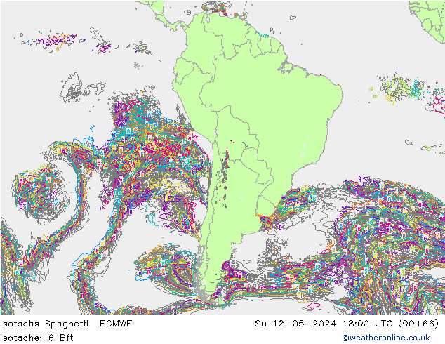 Isotachs Spaghetti ECMWF Ne 12.05.2024 18 UTC