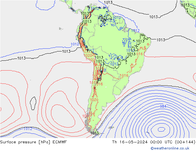 Yer basıncı ECMWF Per 16.05.2024 00 UTC