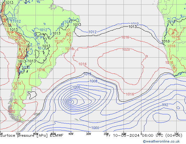 ciśnienie ECMWF pt. 10.05.2024 06 UTC