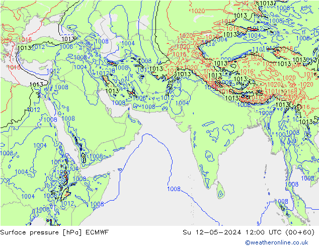 pression de l'air ECMWF dim 12.05.2024 12 UTC