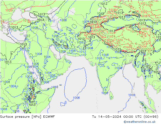 приземное давление ECMWF вт 14.05.2024 00 UTC