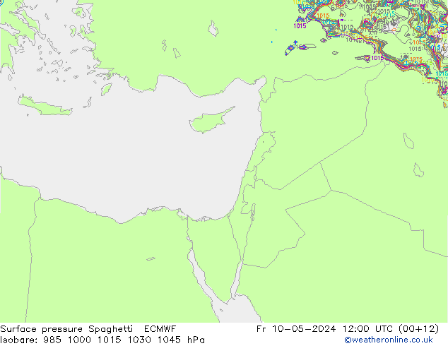 Yer basıncı Spaghetti ECMWF Cu 10.05.2024 12 UTC