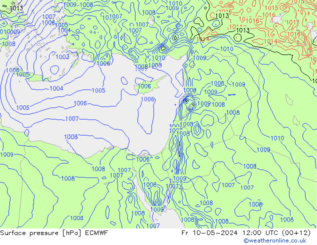 pressão do solo ECMWF Sex 10.05.2024 12 UTC