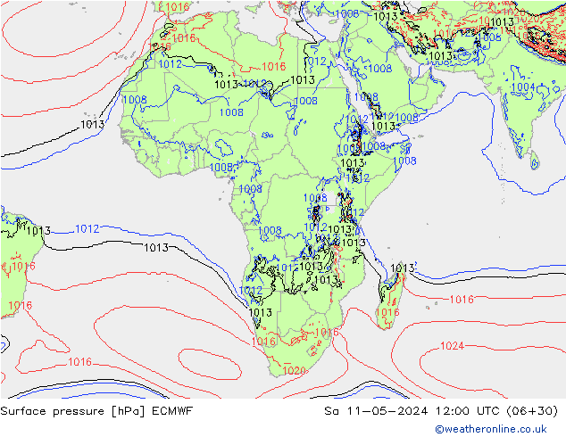 pressão do solo ECMWF Sáb 11.05.2024 12 UTC