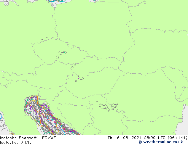 Isotachs Spaghetti ECMWF  16.05.2024 06 UTC