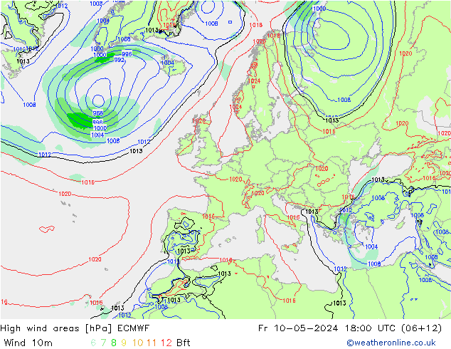 Sturmfelder ECMWF Fr 10.05.2024 18 UTC