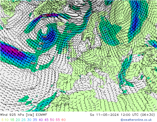Wind 925 hPa ECMWF Sa 11.05.2024 12 UTC