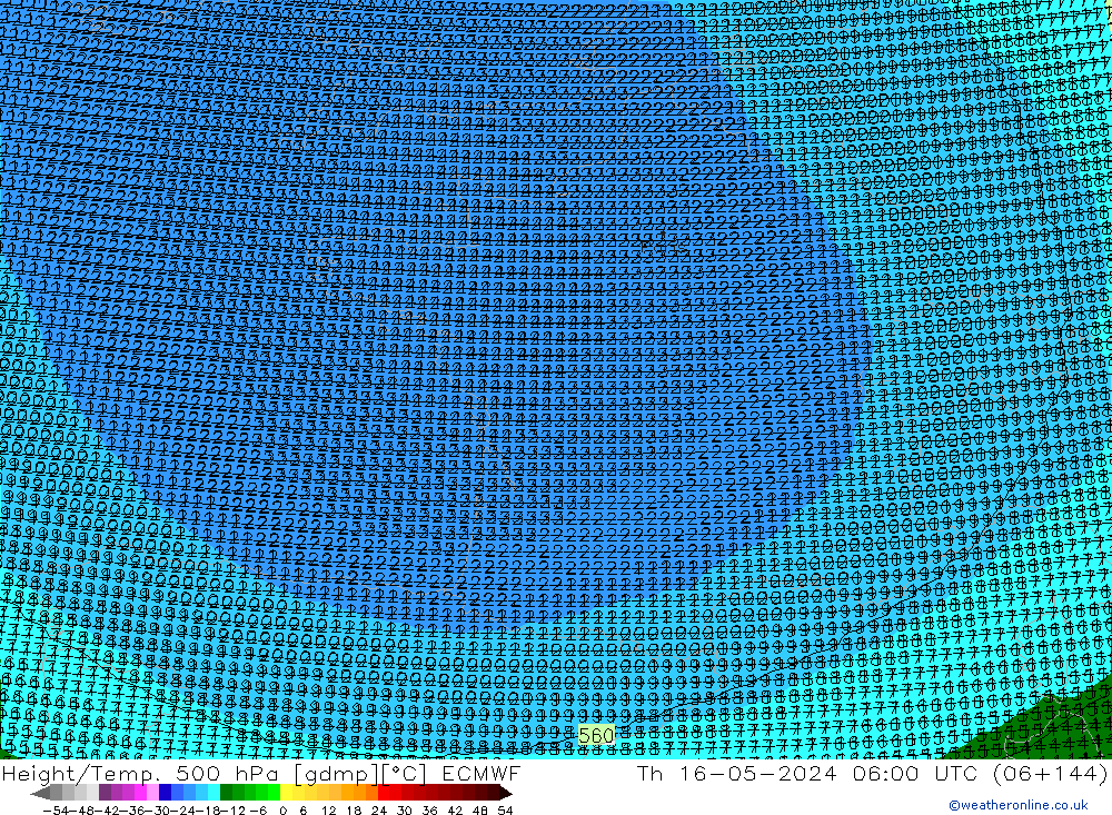 Height/Temp. 500 hPa ECMWF  16.05.2024 06 UTC
