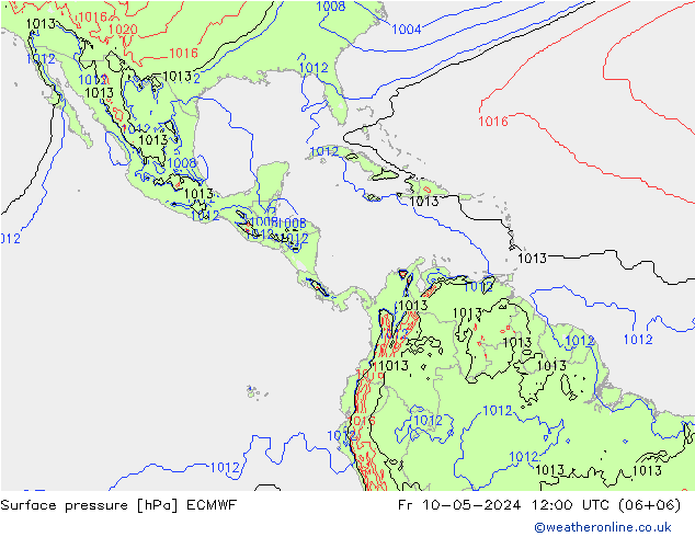 pressão do solo ECMWF Sex 10.05.2024 12 UTC