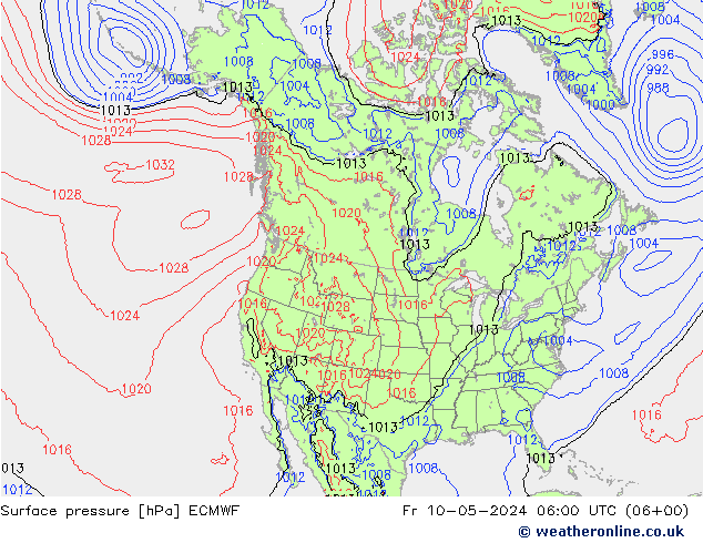 pression de l'air ECMWF ven 10.05.2024 06 UTC