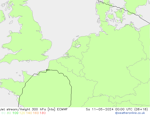 Jet stream ECMWF Sáb 11.05.2024 00 UTC