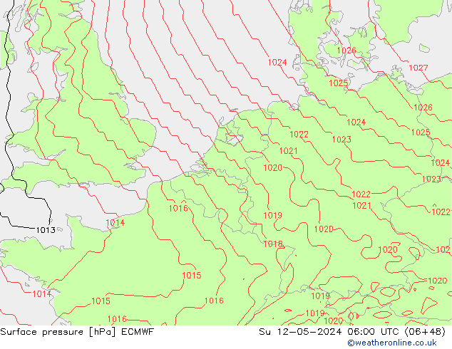 Bodendruck ECMWF So 12.05.2024 06 UTC