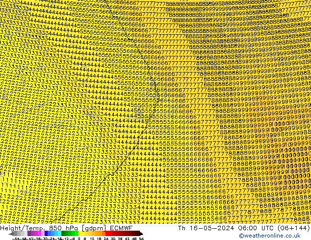 Height/Temp. 850 hPa ECMWF Th 16.05.2024 06 UTC