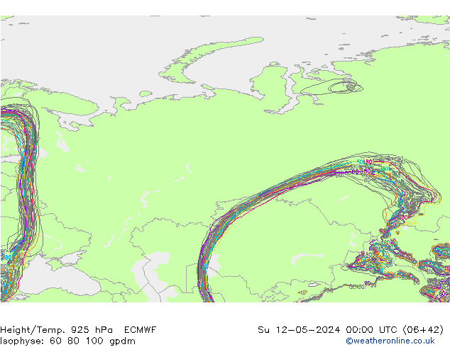 Yükseklik/Sıc. 925 hPa ECMWF Paz 12.05.2024 00 UTC