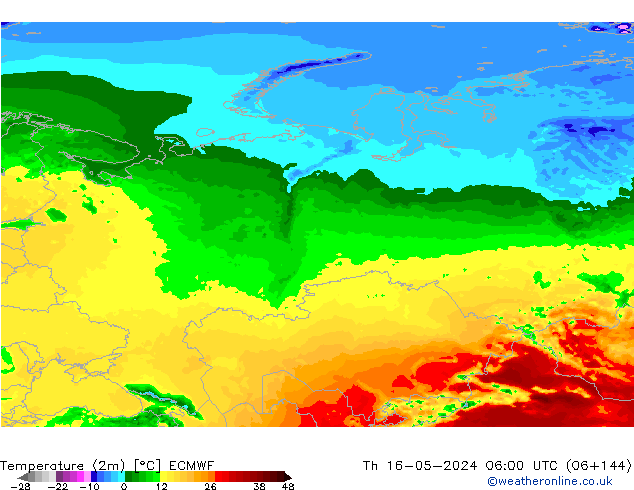 Sıcaklık Haritası (2m) ECMWF Per 16.05.2024 06 UTC