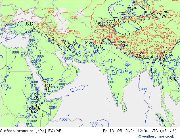 pressão do solo ECMWF Sex 10.05.2024 12 UTC