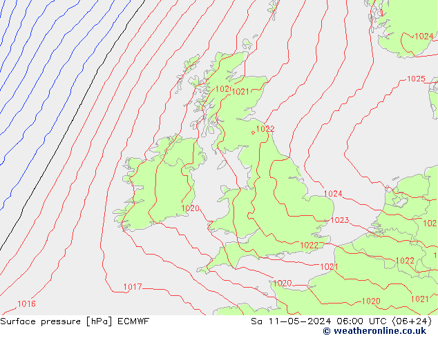 Yer basıncı ECMWF Cts 11.05.2024 06 UTC