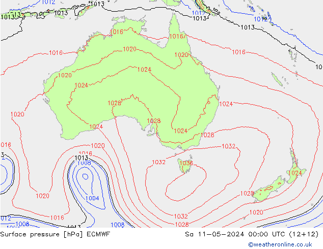 Luchtdruk (Grond) ECMWF za 11.05.2024 00 UTC