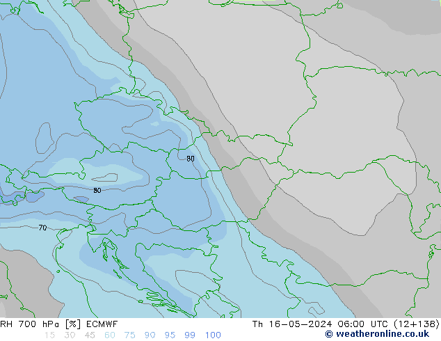 RH 700 hPa ECMWF Th 16.05.2024 06 UTC