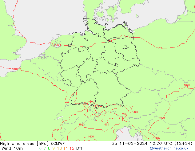 Windvelden ECMWF za 11.05.2024 12 UTC
