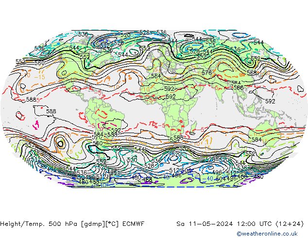 Height/Temp. 500 hPa ECMWF  11.05.2024 12 UTC