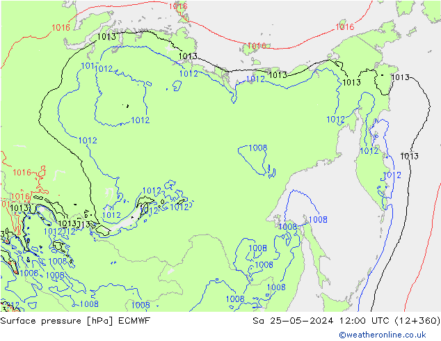 Yer basıncı ECMWF Cts 25.05.2024 12 UTC
