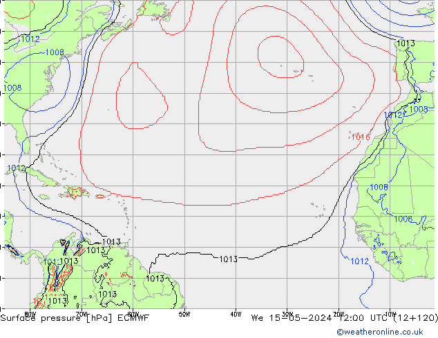 Surface pressure ECMWF We 15.05.2024 12 UTC