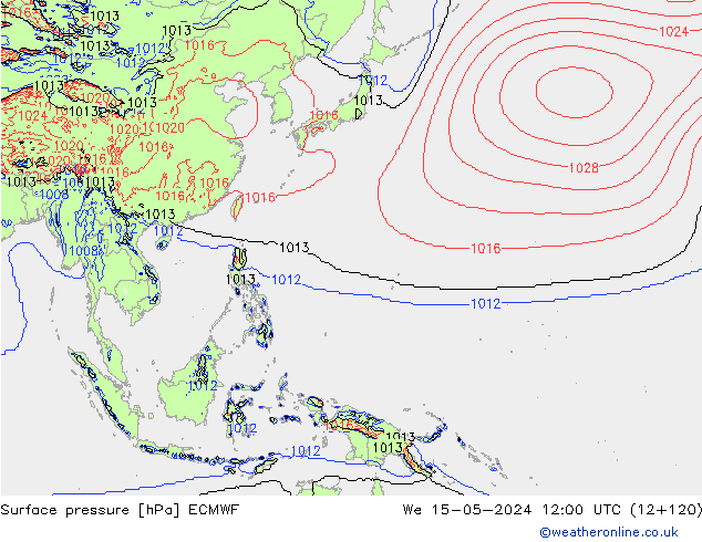приземное давление ECMWF ср 15.05.2024 12 UTC