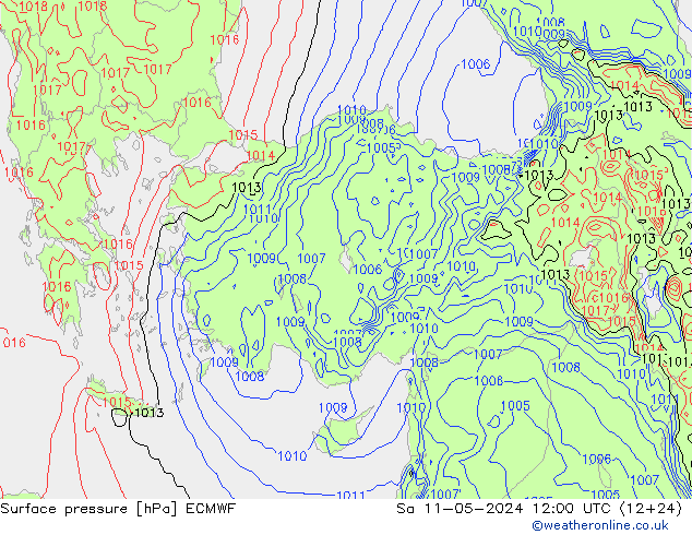 Yer basıncı ECMWF Cts 11.05.2024 12 UTC