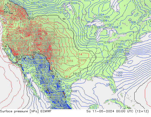 Bodendruck ECMWF Sa 11.05.2024 00 UTC