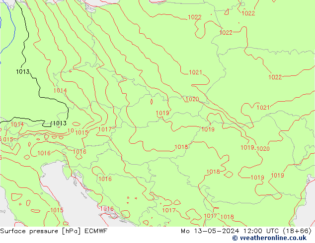 приземное давление ECMWF пн 13.05.2024 12 UTC