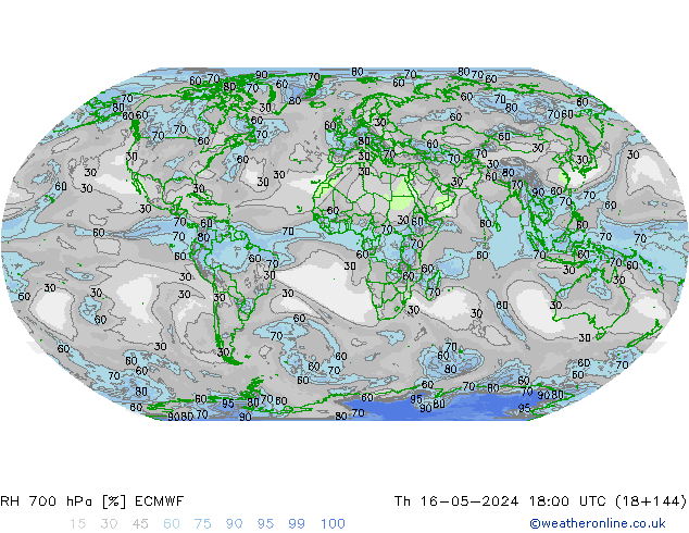 RH 700 hPa ECMWF Th 16.05.2024 18 UTC