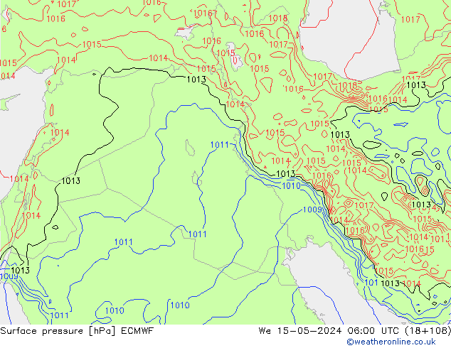 Surface pressure ECMWF We 15.05.2024 06 UTC